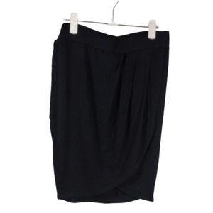 Fabletics Clarissa Wrap Front Knit Skirt Black Women's Size Small